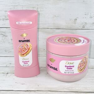Dove X Crumbl Deodorant  & Scrub Confetti Cake 2.6oz / 15oz Limited Edition Set